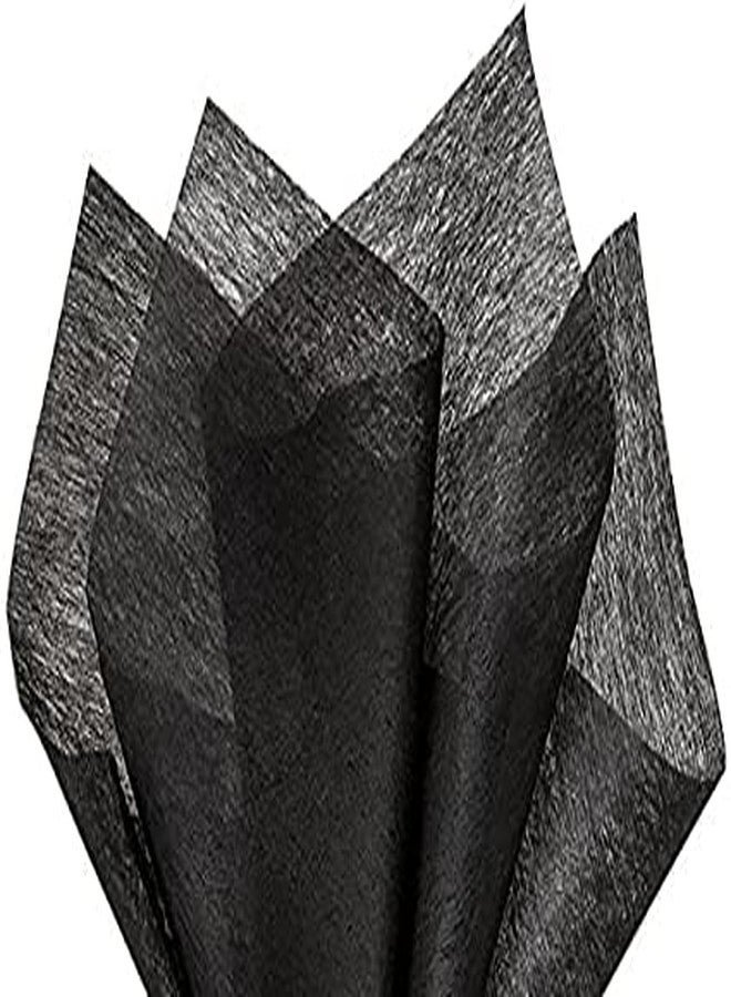 3A Featuretail Tissue Paper/Non Woven Fabric for Gift/Flowers Making and Bouquet Wrapping 24 Inch x 28 Inch (Black Tissue, 15 Sheets)